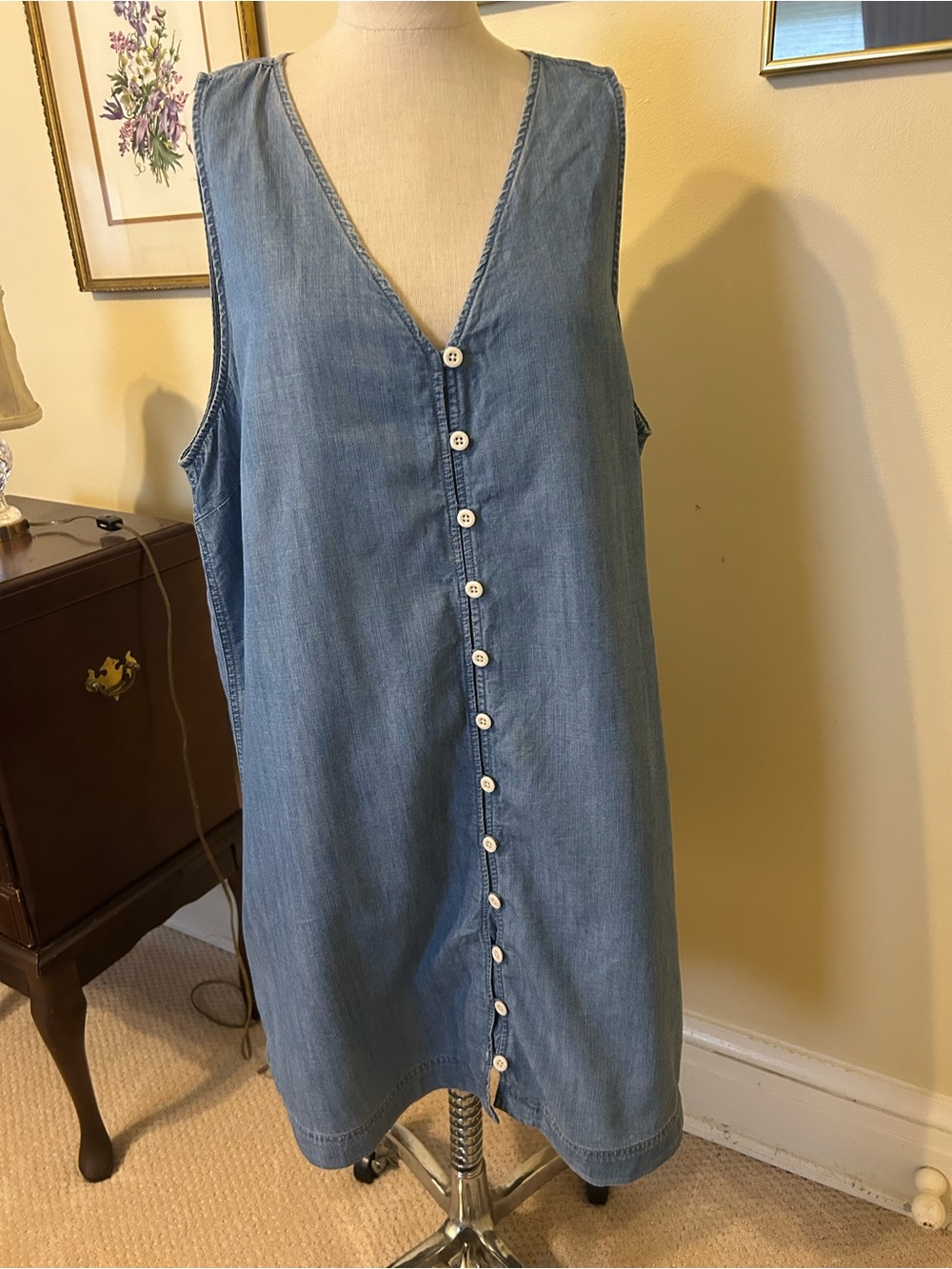 Madewell Denim sleeveless button down dress XXL